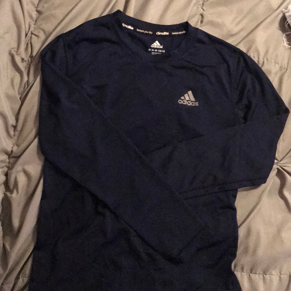 Navy Blue Adidas Long Sleeve Tee
